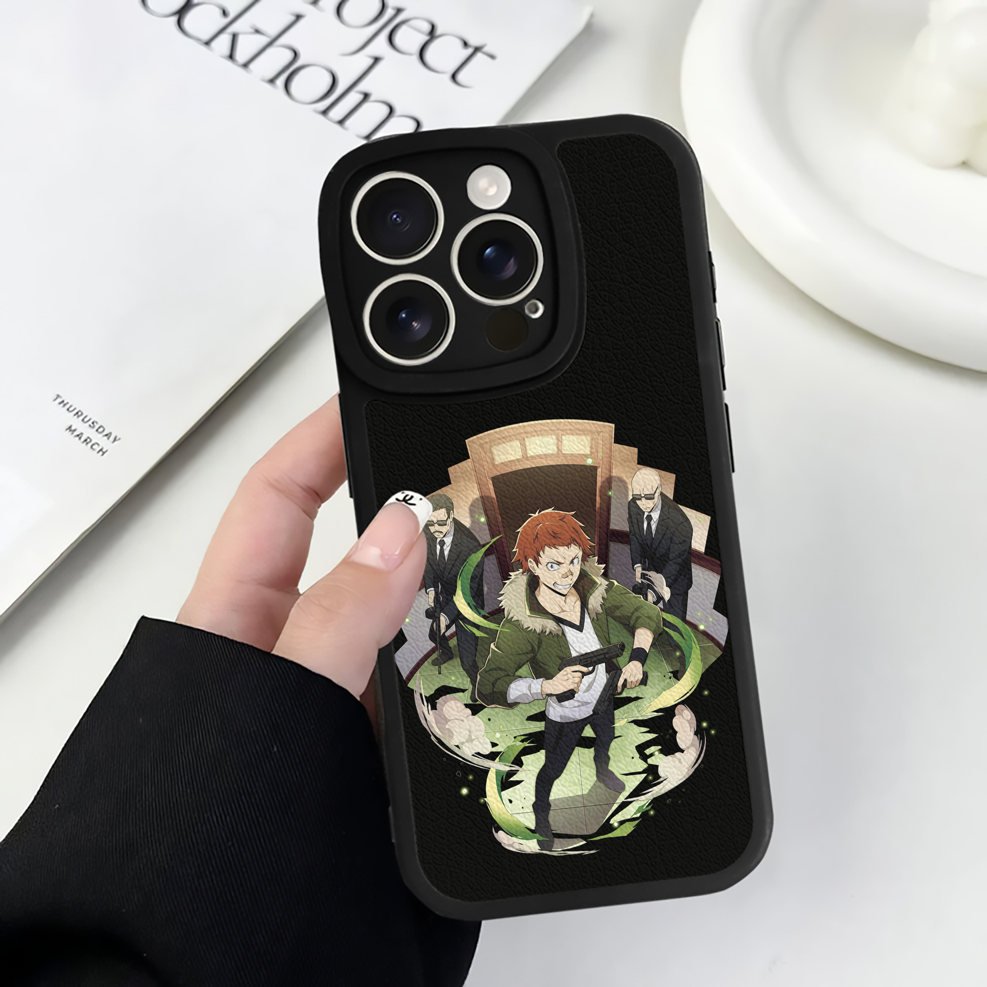 （画像用） 文豪ストレイドッグス Bungo Stray Dogs 【iPhone 16シリーズ対応】シリコンスマホケース（レザー調） 材質：シリコン